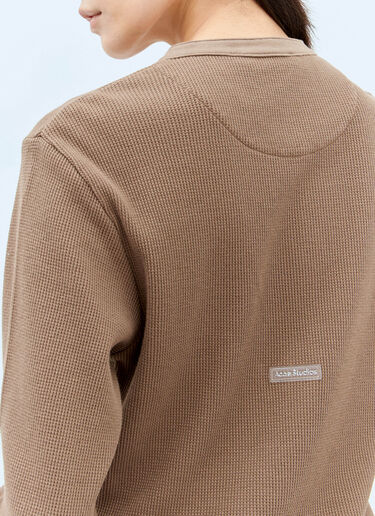 Acne Studios ワッフルニットボタンアップトップス ブラウン acn0257022