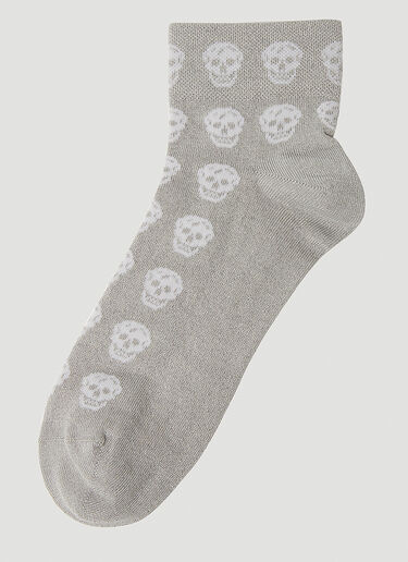 Alexander McQueen Short Skull Socks Silver amq0248039