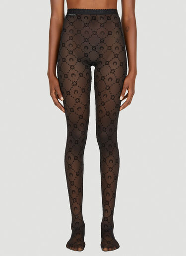 Marine Serre Flocked Mesh Leggings Black mrs0252028