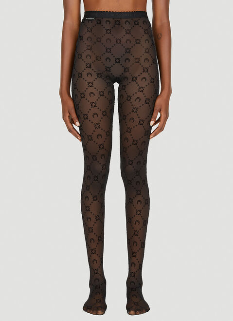 Marine Serre Flocked Mesh Leggings Black mrs0252042