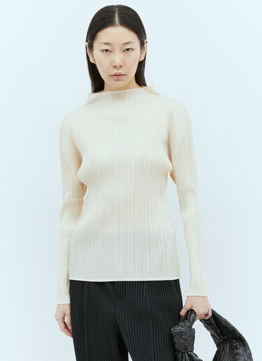 Pleats Please Issey Miyake 褶裥长袖上衣 米色 plp0255015