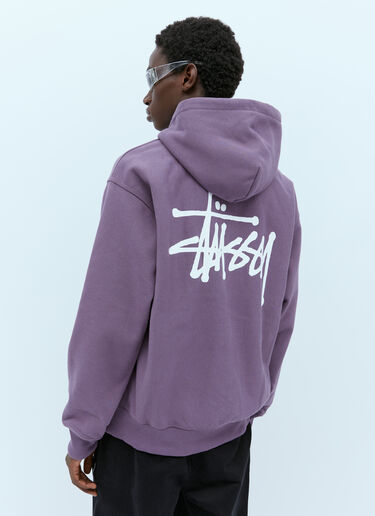 Stüssy Logo Print Hooded Sweatshirt Purple sts0152078