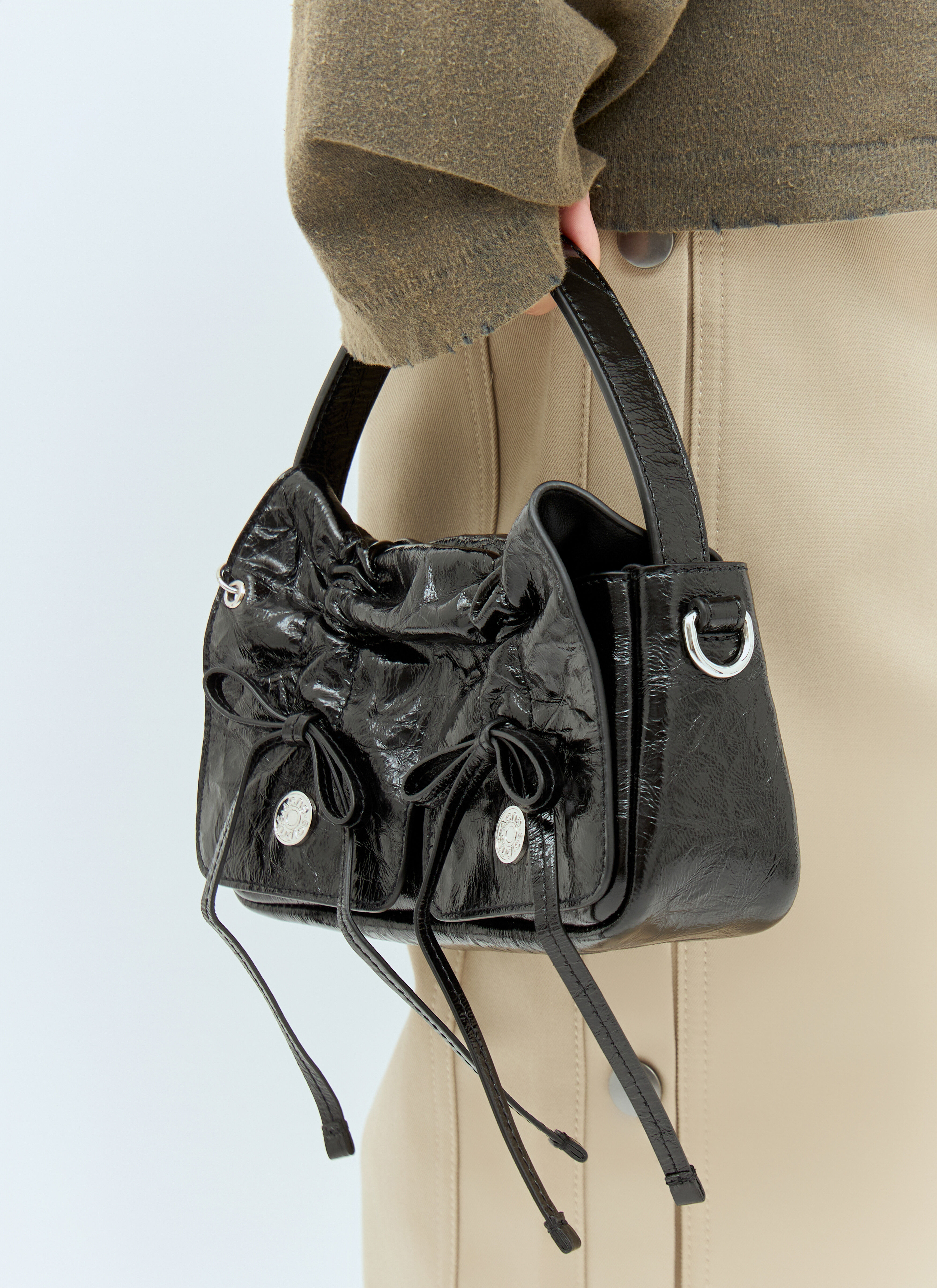 バッグ ACNE STUDIOS shoulder bag Acne Studios Women's' Micro Multi-Pocket Shoulder Bag in Black