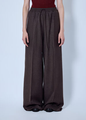 Max Mara Wide-Leg Drawstring Trousers Dark Brown max0266207