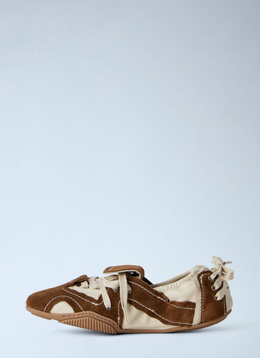 Acne Studios Suede Overlays Ballerina Sneakers Brown acn0265050