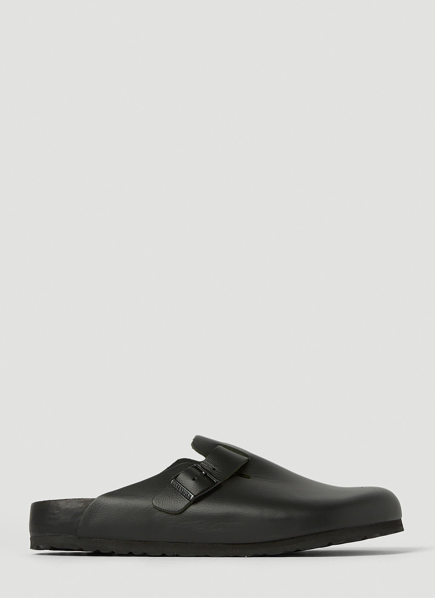 Birkenstock Boston Leather Buckled Clogs In Black
