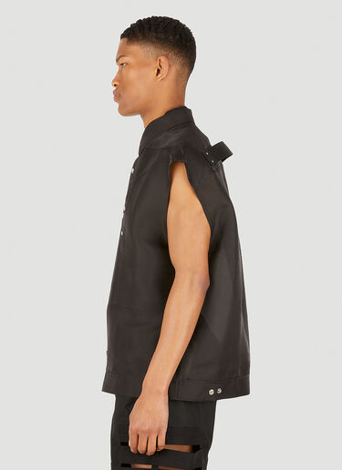 Rick Owens Jumbo Sleeveless Shirt Jacket Black ric0148003