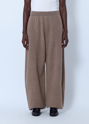 Max Mara Wide-Leg Knit Pants Beige max0266204