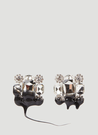 Ottolinger Square Diamond Dip Clip Earrings Black ott0246021