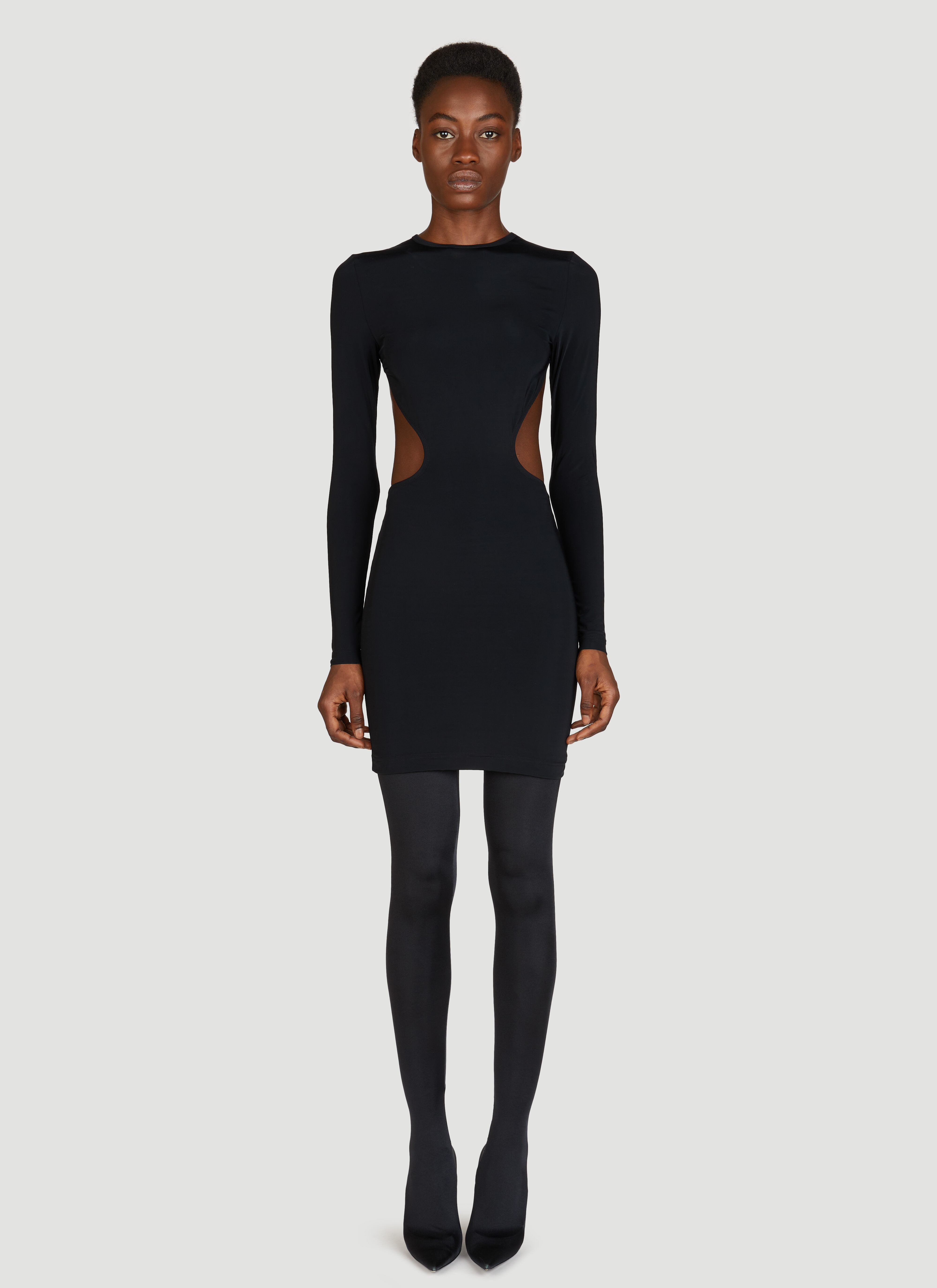 Saint Laurent Cut-Out Mini Dress Black sla0253020