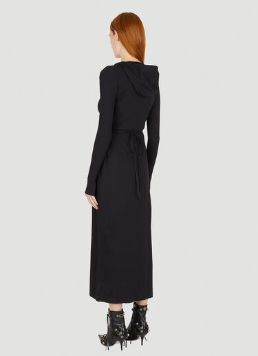 Marine Serre Cache-Coeur Hooded Dress Black mrs0250003