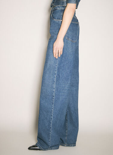 Prada Logo Plaque Balloon Jeans Blue pra0259021