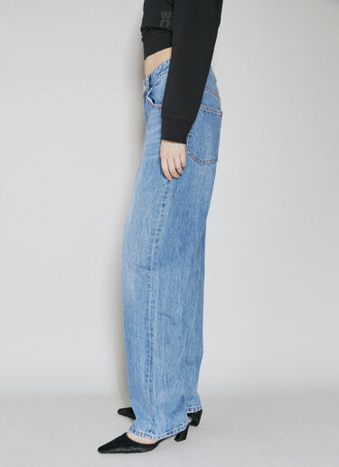 Alexander Wang Asymmetrical Waistband Straight Jeans Blue awg0253001