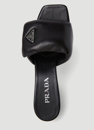 Prada Padded Heeled Mules Black pra0252047