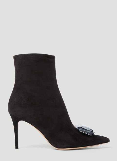 Gianvito Rossi Jaipur Suede High Heel Boots Black gia0253007