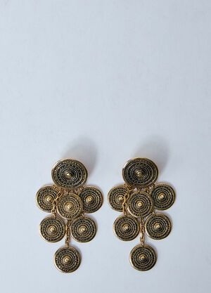 Saint Laurent Bo Medailles Pendant Earrings Gold sla0259057