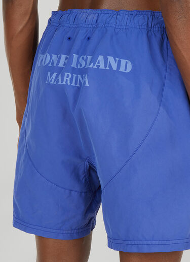 Stone Island Logo Print Swim Shorts Blue sto0148087