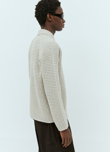 スプレッドカラー ウールセーター Stone Island スプレッドカラー ウールセーター クリーム sto0154062