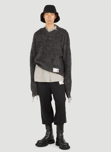 Maison Mihara Yasuhiro 브러시드 니트 스웨터 그레이 mmy0150015