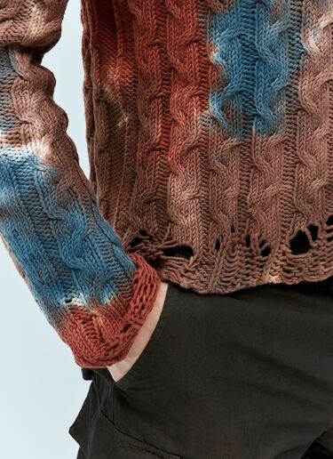 Acne Studios Tie-Dye Cable Knit Sweater Brown acn0154020