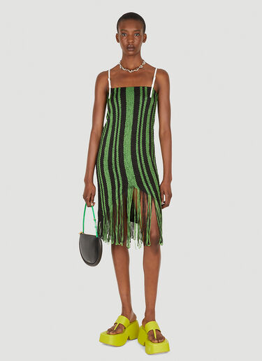 JW Anderson Braided Fringe Camisole Dress Green jwa0248008