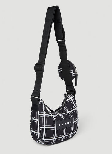 Marni 徽标贴饰 Hobo 单肩包 黑色 mni0254013