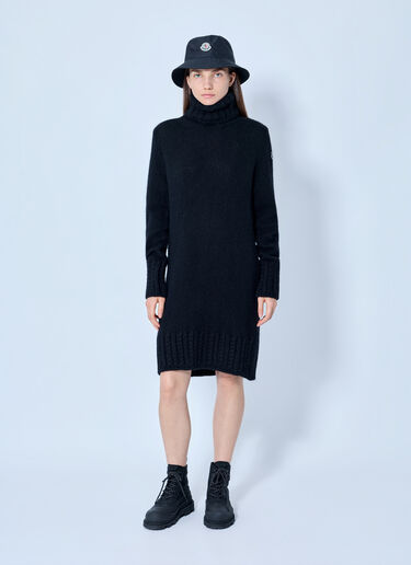 LN-CC® - Moncler: Turtleneck Knit Dress - Black Moncler Turtleneck Knit Dress Black mon0266045