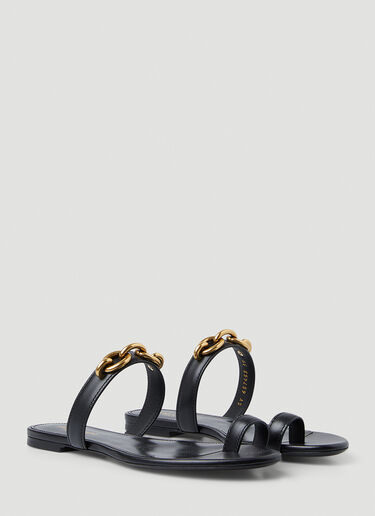 Saint Laurent Le Mallion Flat Sandals Black sla0249082