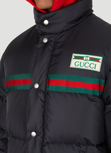 Gucci 织带条纹绗缝羽绒服 黑色 guc0147047