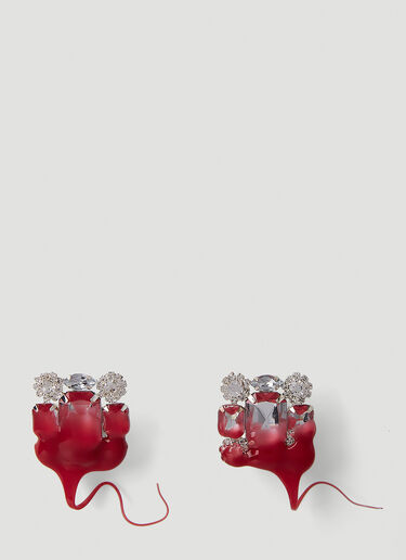 Ottolinger Dipped Crystal Clip-On Earrings Red ott0250022