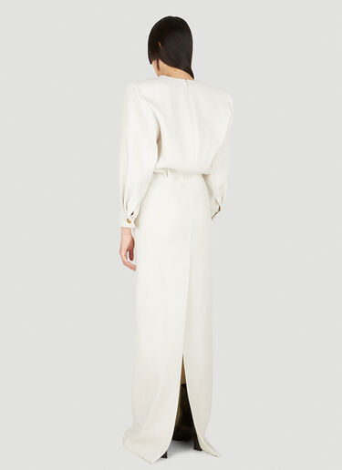 Saint Laurent Straight Shoulder Maxi Dress White sla0248002