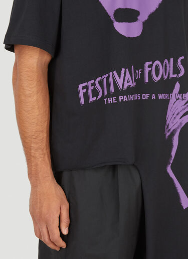 Raf Simons Asymmetric Festival of Fools T-Shirt Black raf0150012