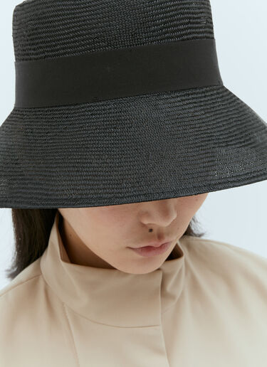 Max Mara Woven Bucket Hat Black max0256038