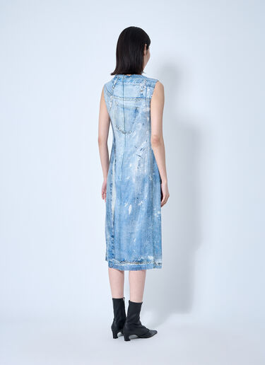 Acne Studios Printed Sequin Midi Dress Blue acn0259025