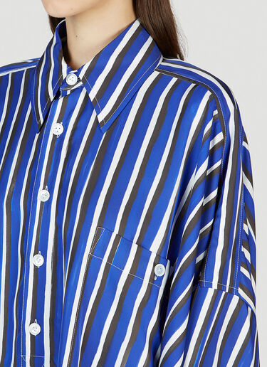 Bottega Veneta Hand Drawn Stripe Shirt Dress Blue bov0251107