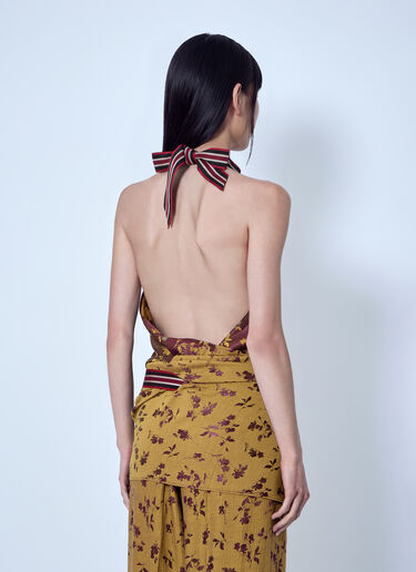 Dries Van Noten Halter Neck Floral Blouse Purple dvn0266010
