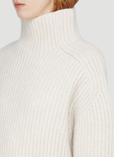 Acne Studios Turtleneck Wool-Knit Sweater Beige acn0242021