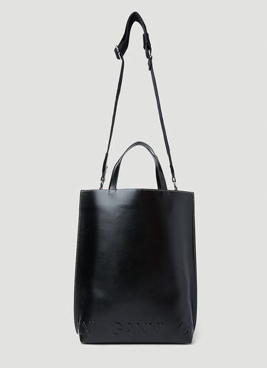 GANNI Banner Medium Tote Bag Black gan0253035