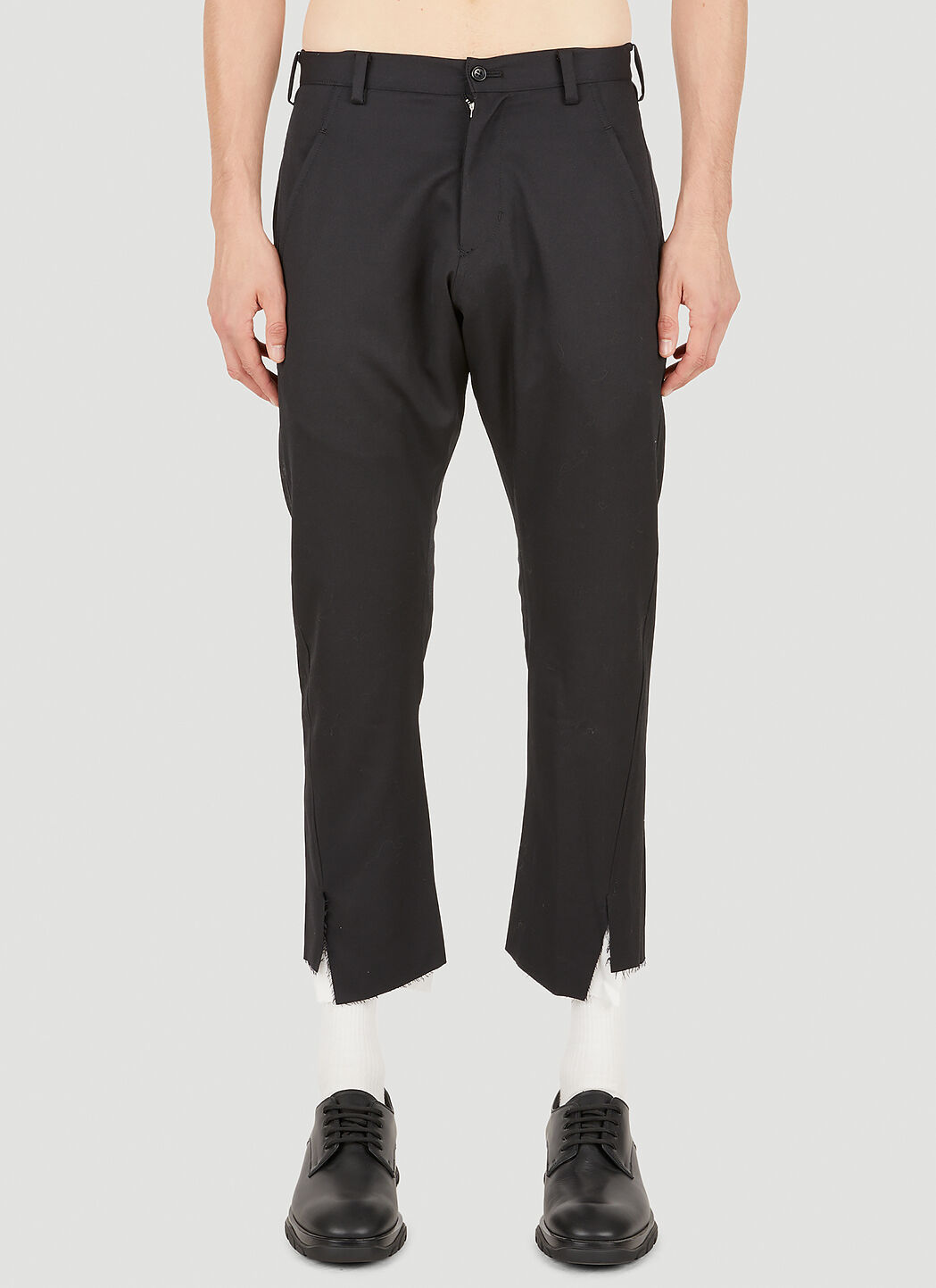 Raw hem pants discount