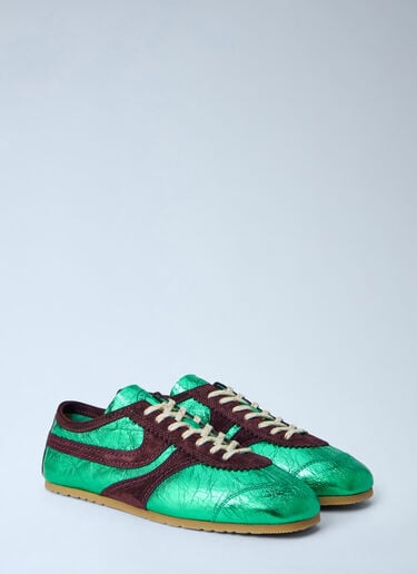 Dries Van Noten Metallic Panel Sneakers Green dvn0264053
