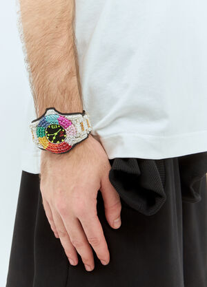 Walter Van Beirendonck Diamond Beaded Bracelet Silver wlt0158025