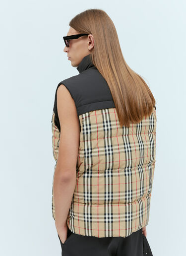 Burberry Check Panel Reversible Gilet Beige bur0153029