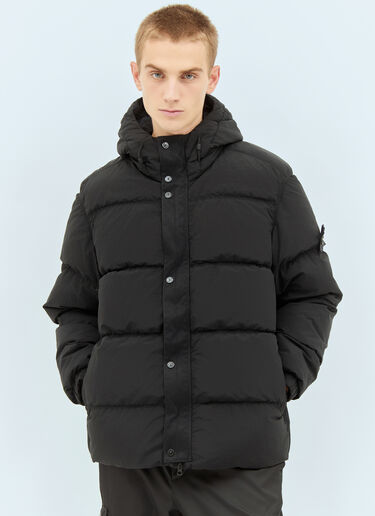 Stone Island Hooded Down Jacket Black sto0158024