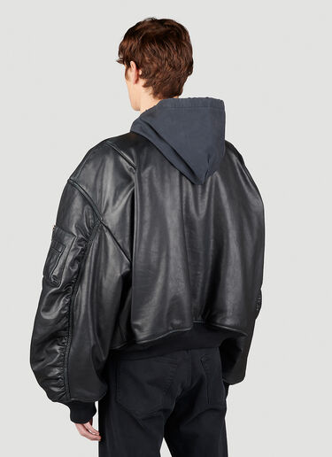 Balenciaga Hooded Oversized Bomber Jacket Black bal0153001