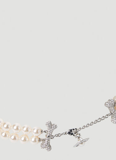 Vivienne Westwood Faustine Pearl Choker Necklace White vvw0251089