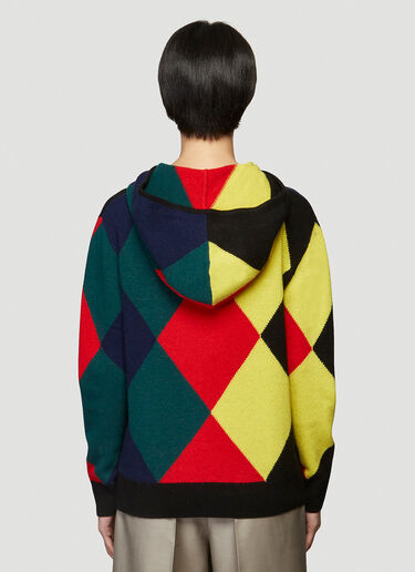 Pringle of Scotland Harlequin Argyle Hooded Sweater Black pos0340006