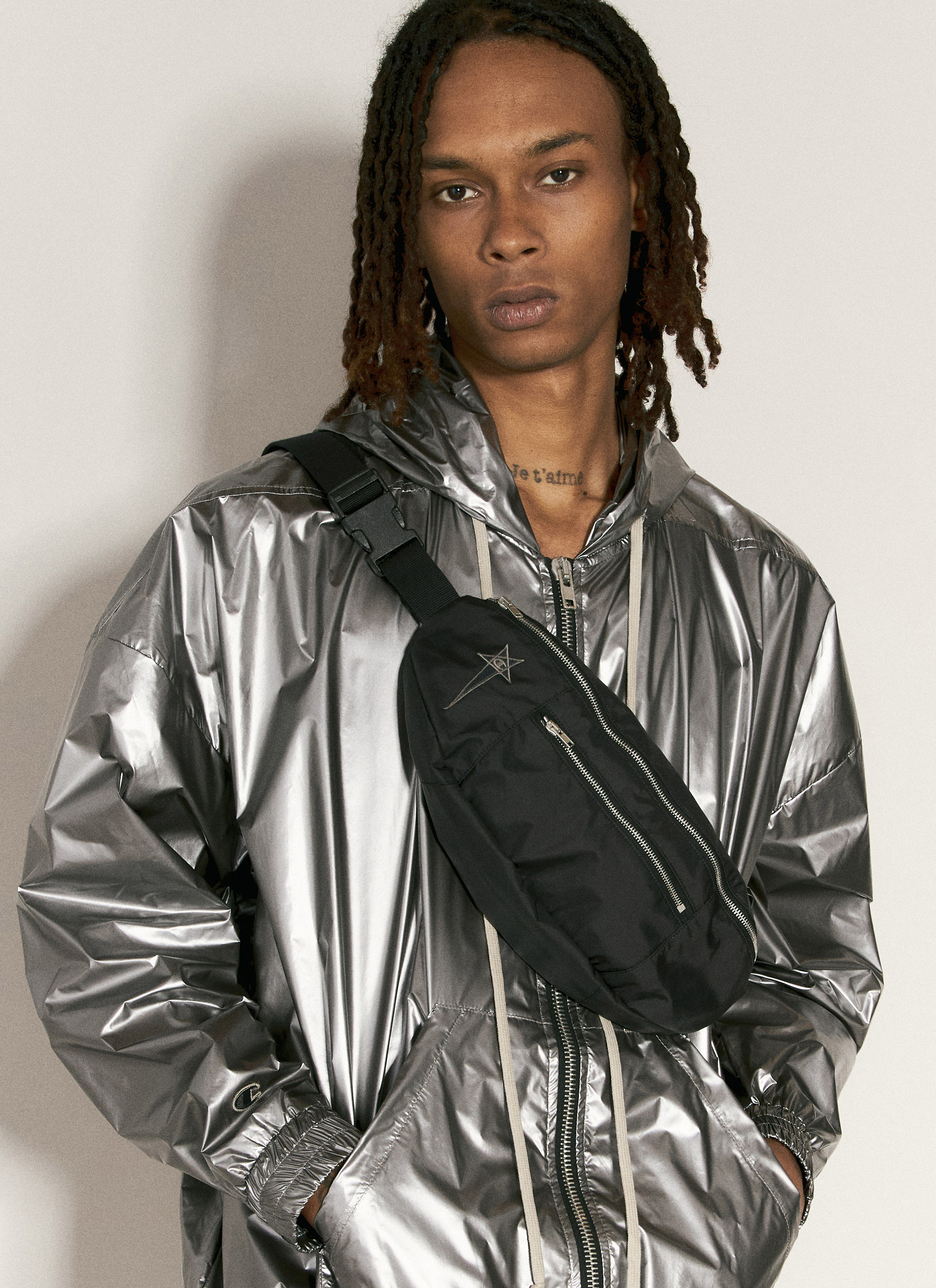 Rick Owens x Champion Men's' Logo Embroidery Belt Bag in Black | LN-CC®