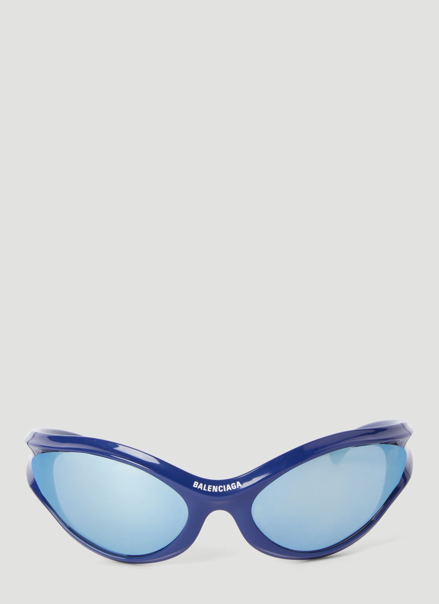 Shop Balenciaga Dynamo Round Sunglasses In Blue