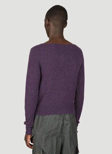 Dries Van Noten Wool V Neck Sweater Purple dvn0156027