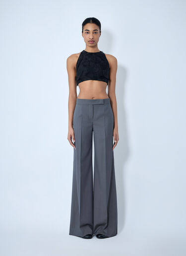 Max Mara Suede Halter Crop Top Black max0264309